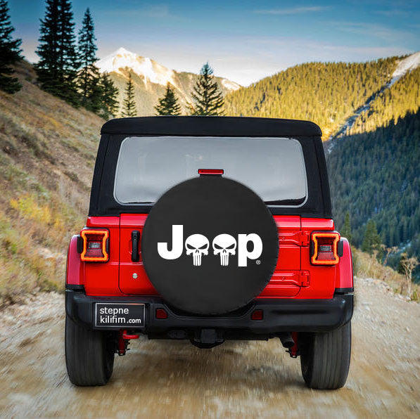 Skull Jeep Logo Spare Wheel Tire Cover